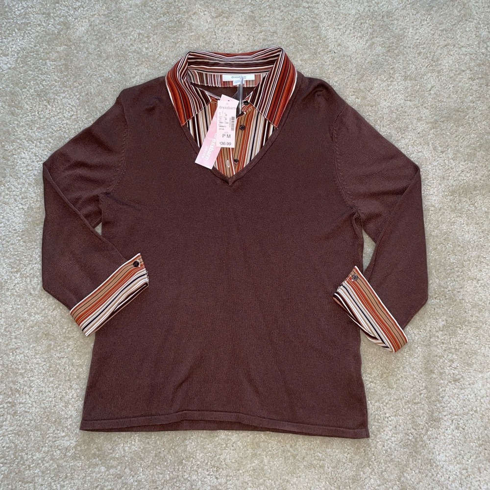 NWT chocolate brown knit sweater